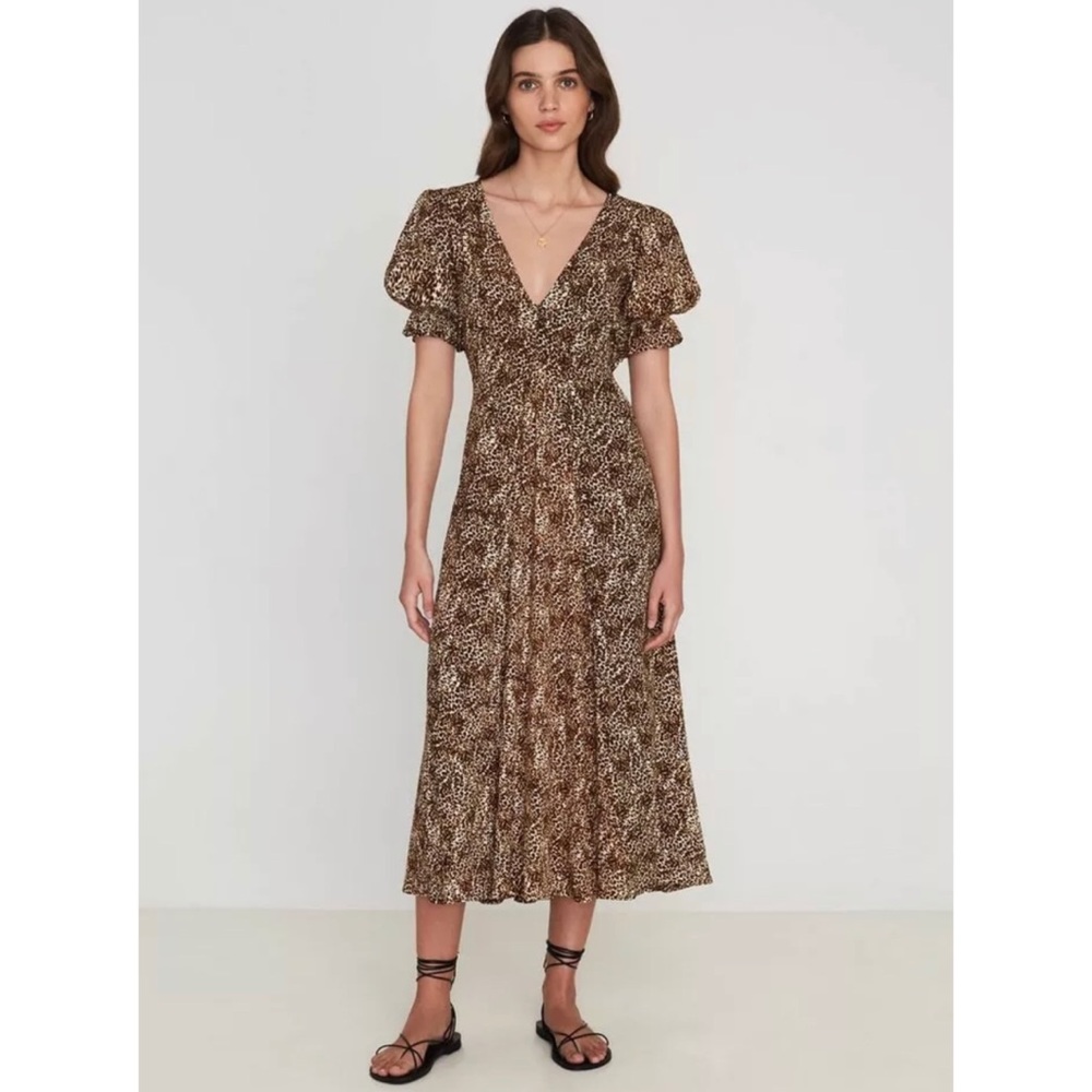 Faithfull Maggie Midi dress in Charlie Leopard - Picture 1 of 14